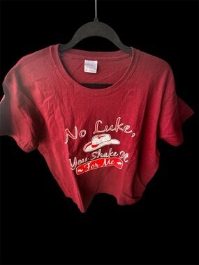 Gildan Maroon Cotton T-Shirt W XL “No Luke You shake it for me” graphic tee